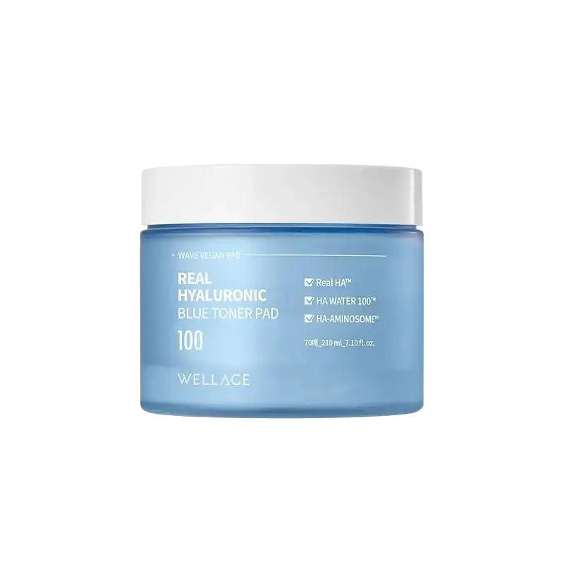 Real هیالوronic Blue 100 تونر Pad Wellage - پوستیتو