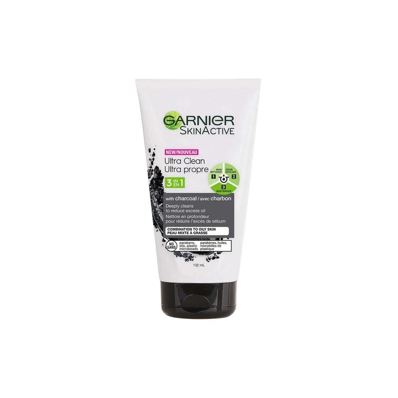 SkinActive Ultra Clean 3-In-1 پاککننده صورت With Charcoal گارنیر - پوستیتو