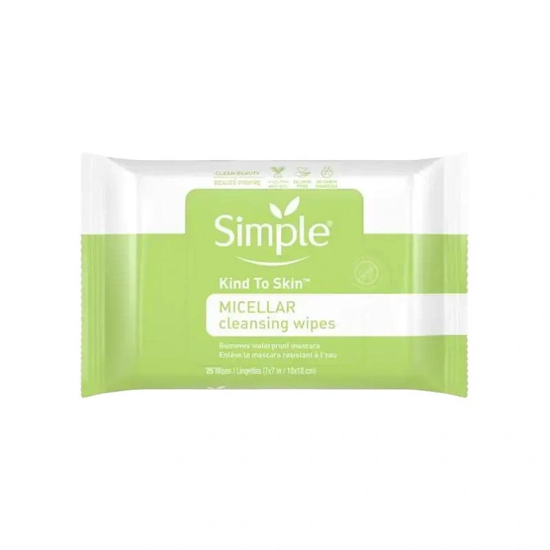 دستمال مرطوب پاک کننده آرایش میسلار مناسب پوست Simple Skincare - پوستیتو
