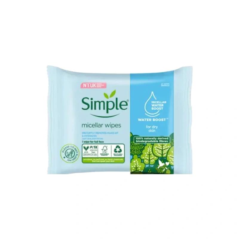 دستمال مرطوب زیست تخریب پذیر میسلار واتر بوست Simple Skincare - پوستیتو