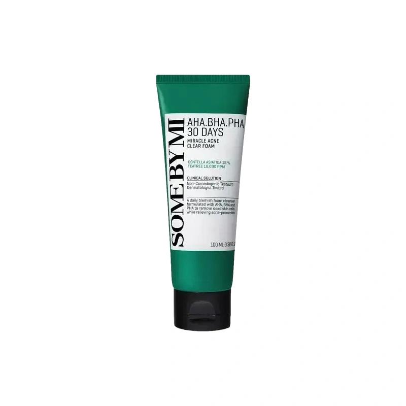 AHA, BHA, PHA 30 Days Miracle Acne Clear فوم Some By Mi - پوستیتو